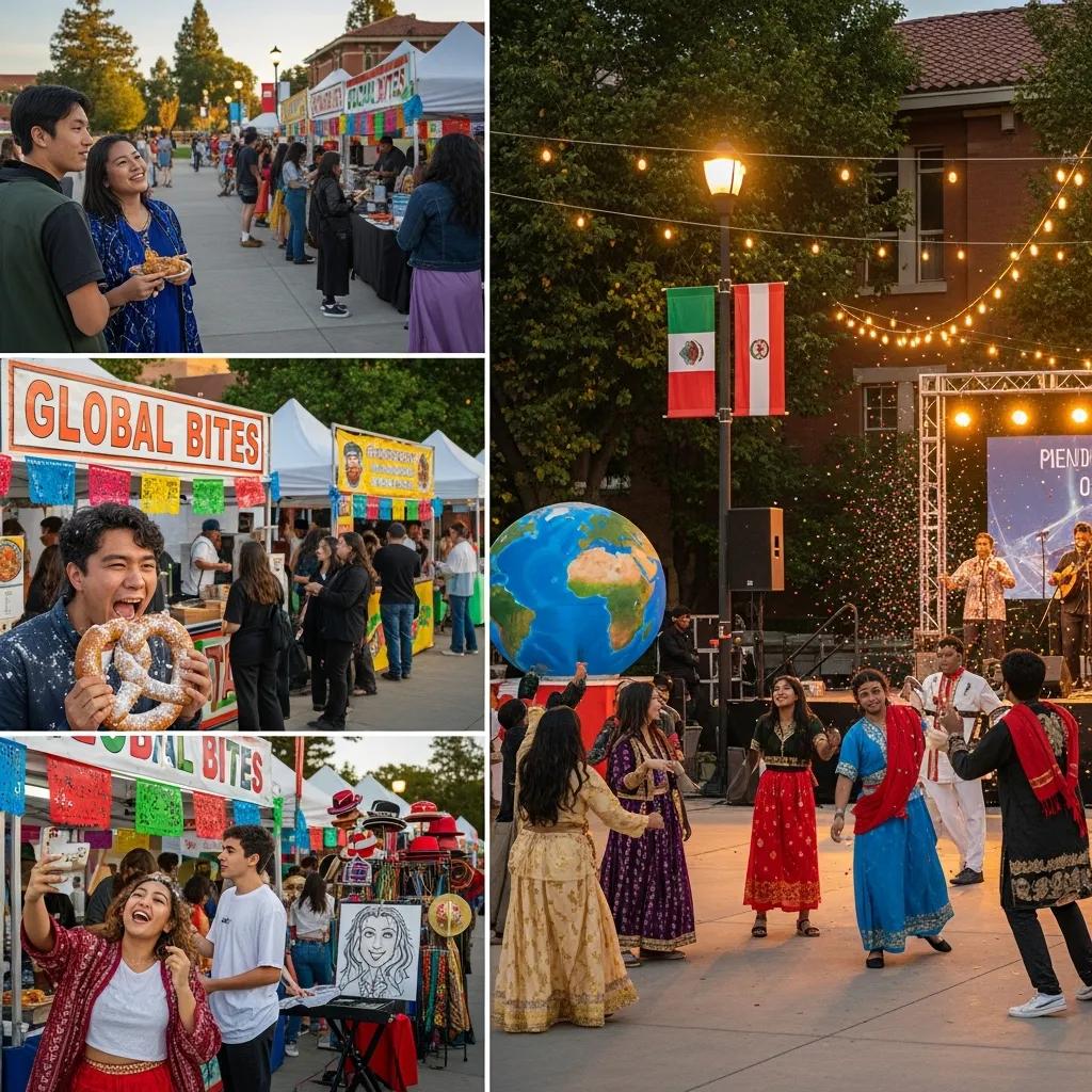 Students enjoying a cultural festival on UC campus, highlighting popular events